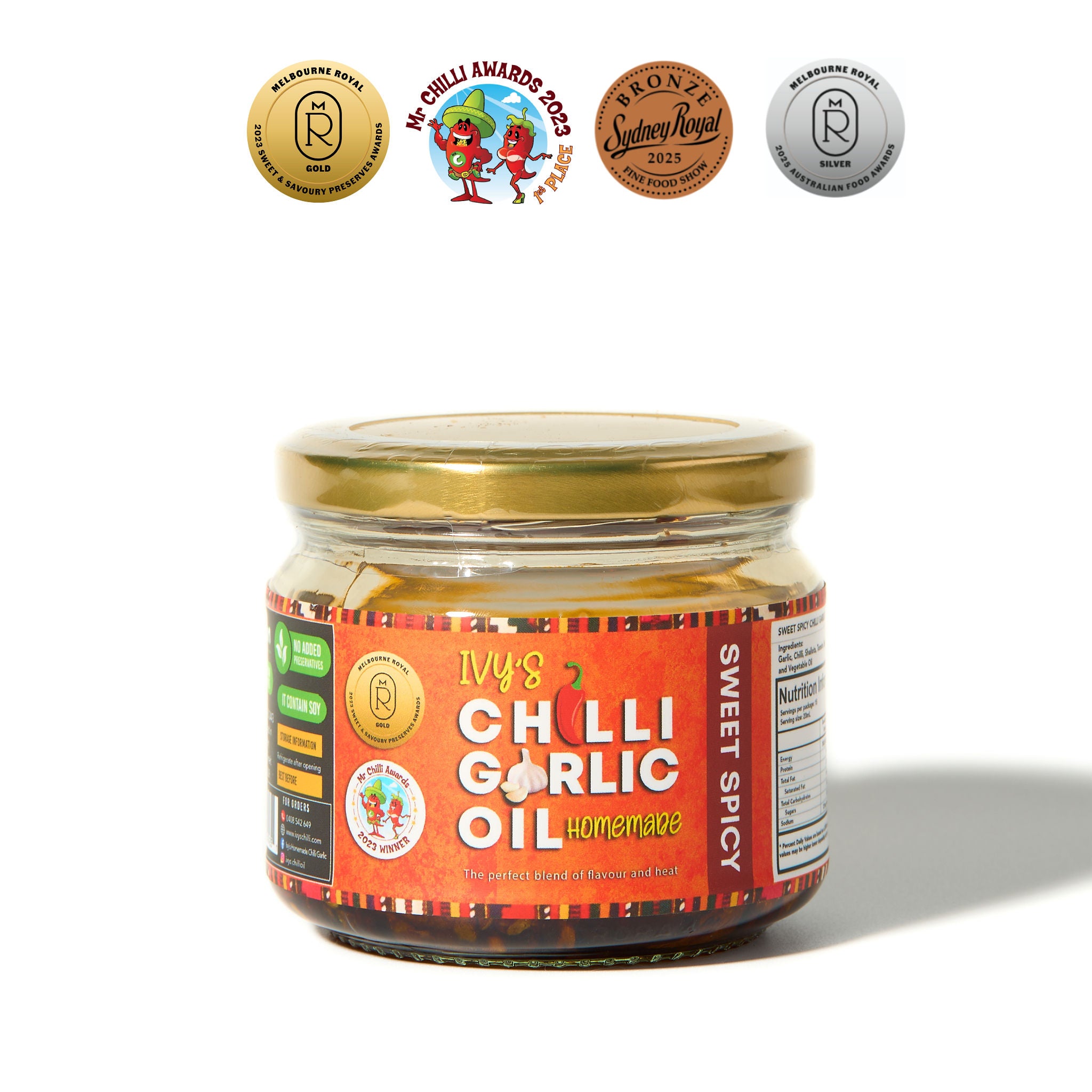 Ivy's Classic Sweet Spicy Chilli Garlic Oil - 300ml
