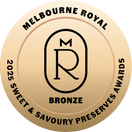 Melbourne Royal Sweet & Savoury Preserves Awards bronze medal on a beige background