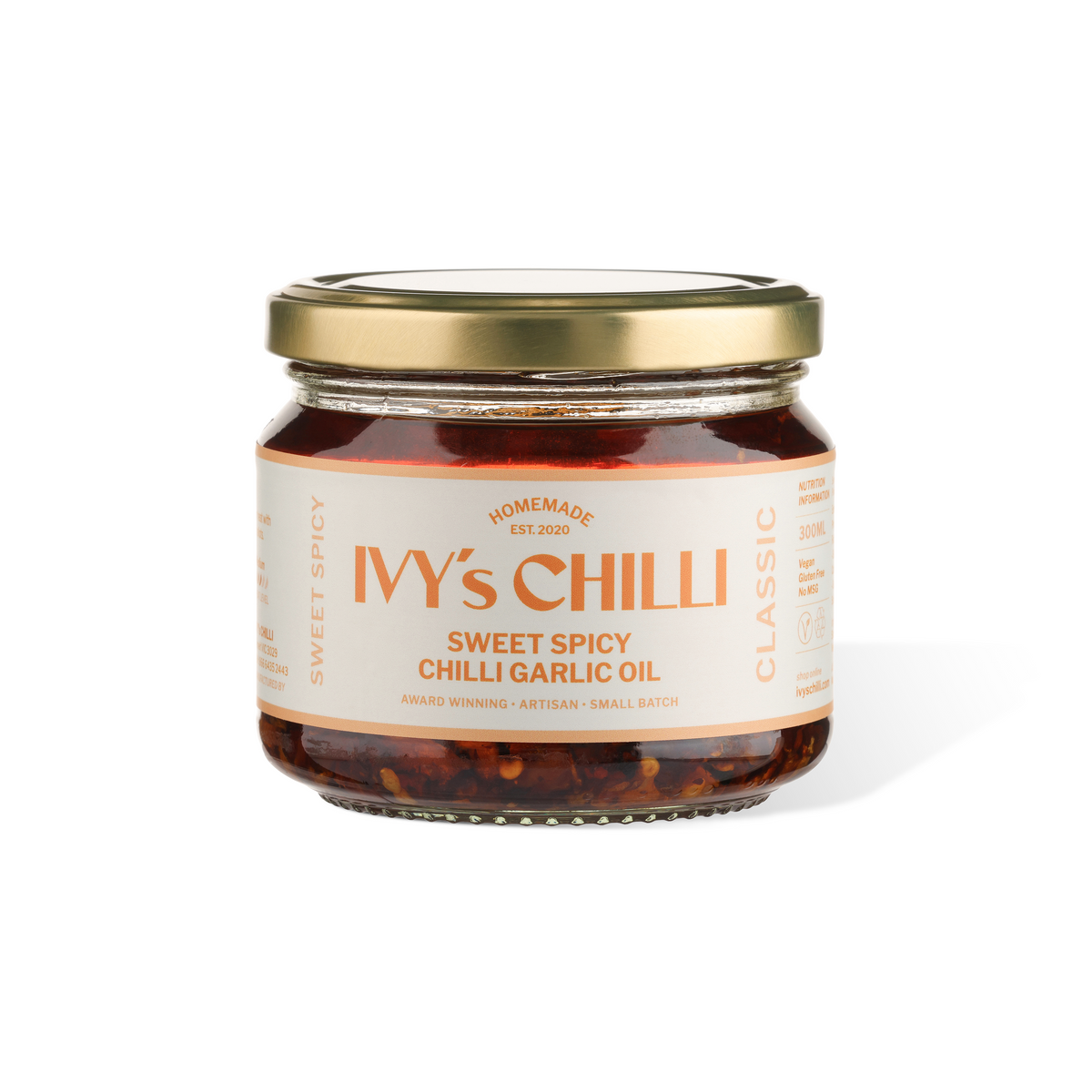 Ivy's Classic Sweet Spicy Chilli Garlic Oil - 300ml