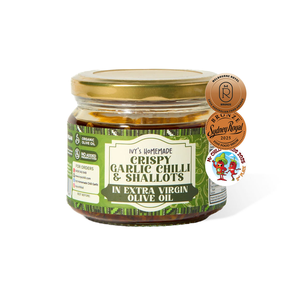 Ivy's Crispy Garlic Chilli & Shallots in Extra Virgin Olive Oil - 300ml
