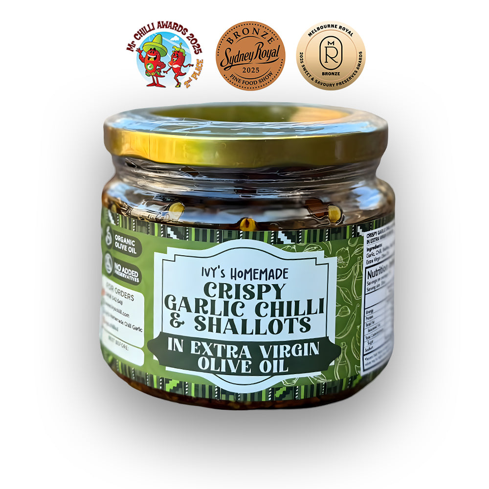 Crispy Garlic Chilli & Shallots in Extra Virgin Olive Oil - 300ml
